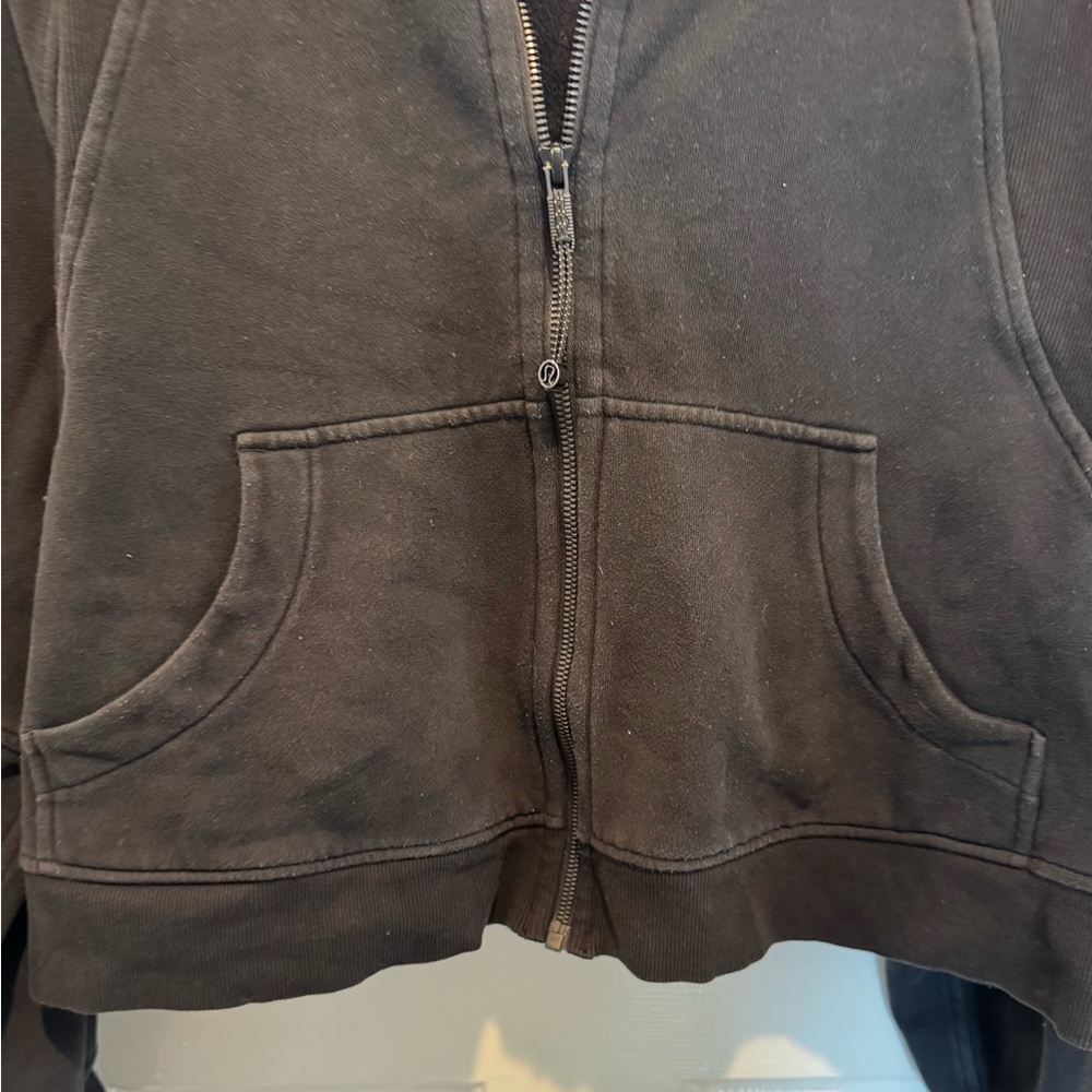 Lululemon Black Zip-Up Oversized Crop Scuba Hooded Jacket Size XL/XXL - Picture 4 of 15